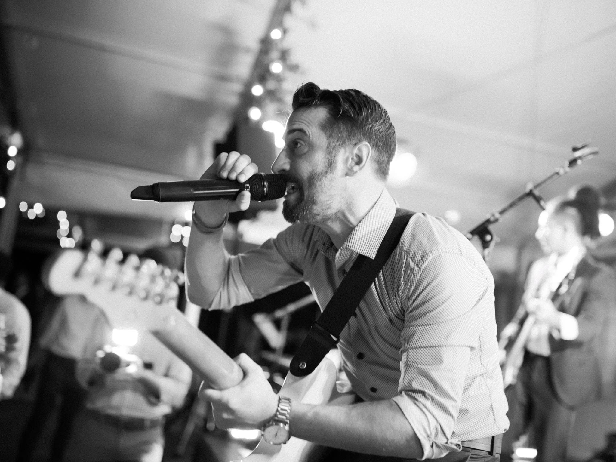 Danny singing during a performance